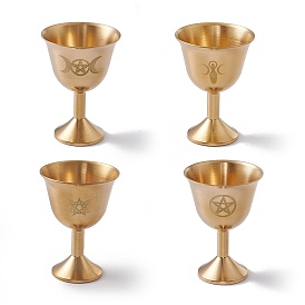 Tarot Theme Brass Cups, Wicca Rite Goblet Display Decoration, for Home Decoration