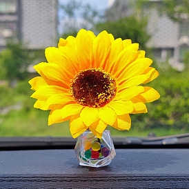 Plastic Flower & Balloon Ornament, Glass Perfume Bottles for Car Interior Center Console Decorations