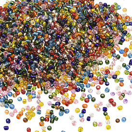 3000 шт. Стеклянные бусины, серебряная линия круглое отверстие, круглые бусинки