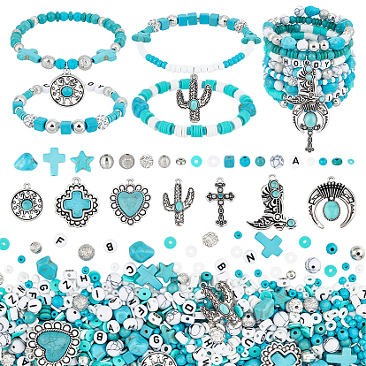 Diy jewerly изготовление наборов для поиска, в том числе синтетические бирюзовые бусины, Полимерная глина бисера, пластиковые бусины и подвески из сплава CCB, разнообразные