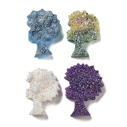 Гальванизированные украшения из натурального кварцевого кристалла для демонстрации деревьев, Статуя на столе для украшения домашнего офиса