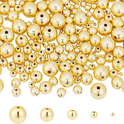380Pcs 5 Sizes Electroplate Non-magnetic Synthetic Hematite Beads, Round