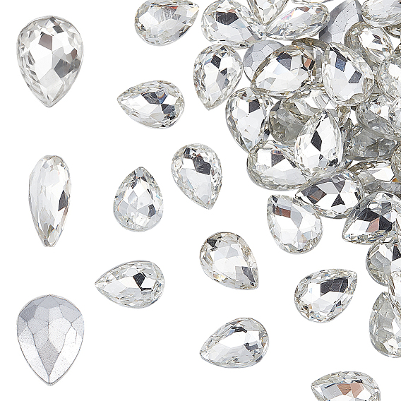 80стеклянные кабошоны со стразами, задние и задние, слеза