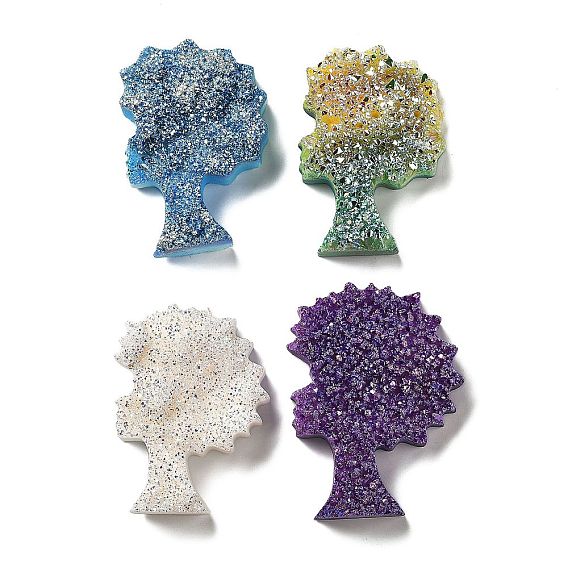 Гальванизированные украшения из натурального кварцевого кристалла для демонстрации деревьев, Статуя на столе для украшения домашнего офиса