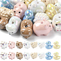 16Pcs 8 Styles Animal Theme UV Plating Acrylic Beads, Iridescent, Mixed Shapes