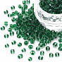 6/0 Transparent Two Tone Glass Seed Beads, Round Hole, Flat Round