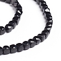 Natural Black Spinel Beads Strands, Faceted, Cube