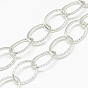 Aluminum Cable Chains, Textured, Unwelded, Oval