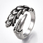 Alloy Cuff Finger Rings, Wide Band Rings