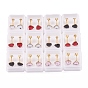 304 Stainless Steel Earlobe Plugs, Screw Back Earrings, with Glass, Heart, Golden