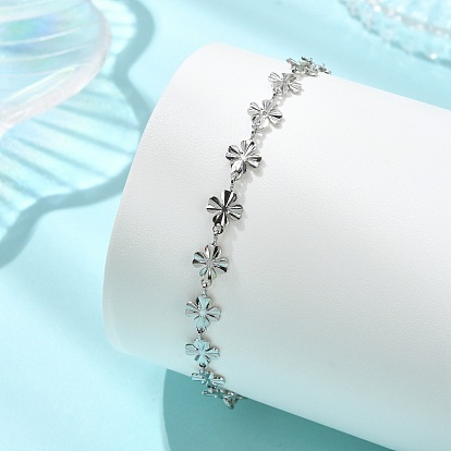 304 Браслеты из нержавеющей стали в виде звеньев в форме клевера для женщин