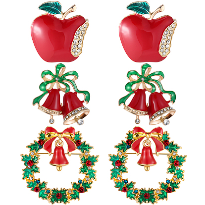 6шт. 3 стили эмалированные булавки, штыри отворотом сплава горного хрусталя для одежды рюкзака, разнообразные