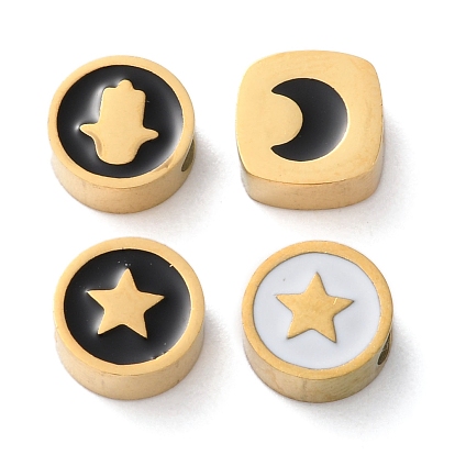 Ионное покрытие (ip) 304 шарики из нержавеющей стали, с эмалью, плоский круглый/квадрат, реальный 18 k позолоченный