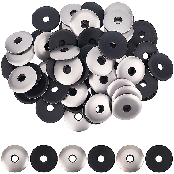 60 шт. 304 бусины из нержавеющей стали, пончик / диск