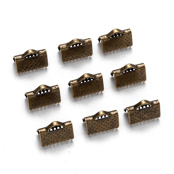 Ruban de fer embouts à écraser, sans plomb, 10x7mm, Trou: 2mm