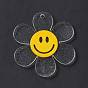 Transparent Acrylic Big Pendants, Sunflower with Smiling Face Charm