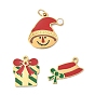 304 эмалированные подвески из нержавеющей стали с рождественской тематикой, золотые, с целью перехода в кольце