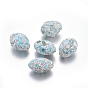 Perles de strass d'argile polymère , avec larimar naturel, oeil de cheval