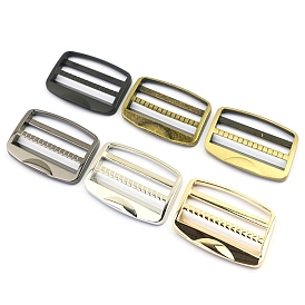 Rectangle Zinc Alloy Ladder Lock Slider, Adjustable Webbing Strap Release Buckles