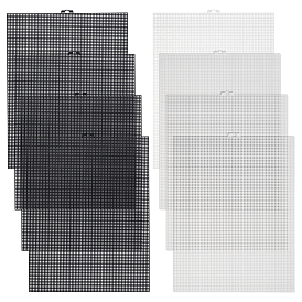 8 шт. 2 стили пластиковых холстов для вышивания, прямоугольные
