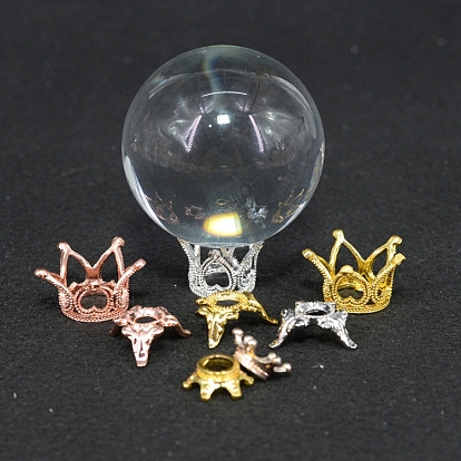 Crown/Triangle Mini Alloy Crystal Ball Display Bases, Crystal Sphere Display Stand