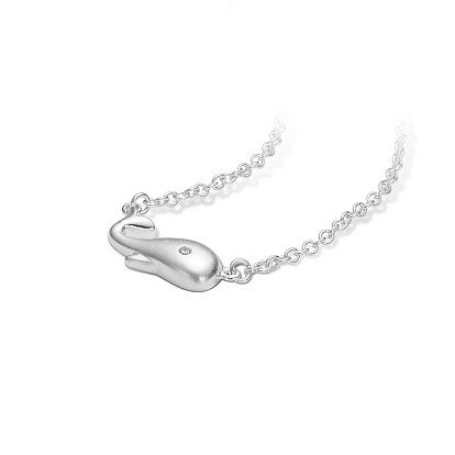 SHEGRACE Sweet 925 Sterling Silver Pendant Necklace, with Tiny Whale Shape Pendant, 16.1 inch