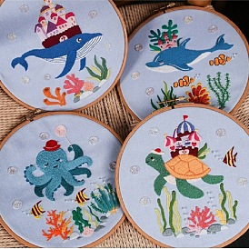 Hand embroidery diy material package selected cartoon underwater world cross stitch children's diamond painting kit