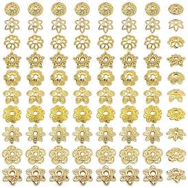 100 шт. 10 стили латунные колпачки для бусин, цветок