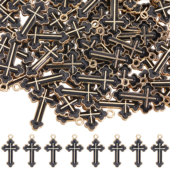 60 шт. Подвески из сплава эмали, крест прелести, золотой свет