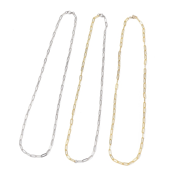 3 шт. 3 цвета 4 мм латунные ожерелья-скрепки для женщин и мужчин