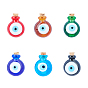 Handmade Lampwork Perfume Bottle Pendants, Essential Oil Bottle, Evil Eye