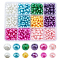 720pcs brins de perles de verre peintes en aérosol, facette, rondelle