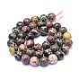 Natural Red Snowflake Obsidian Beads Strands, Round