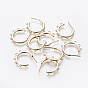 Brass Stud Earring Findings, Half Hoop Earrings, with Loop, Nickel Free, Long-Lasting Plated