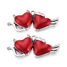 Цинк подвески эмали сплава, сердце прелести, античное серебро