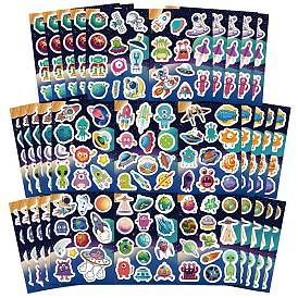 50Pcs PVC Waterproof Self Adhesive Space Stickers Labels, for Suitcase, Skateboard, Refrigerator, Helmet, Mobile Phone Shell