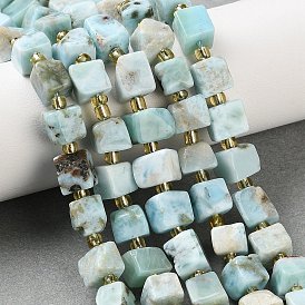 Природные ларимар бисер нитей, кубические, с бисером