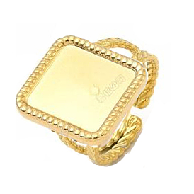 Placage ionique (ip) 304 anneau de manchette ouvert en acier inoxydable, réglages de bague de tasse de lunette, carrée
