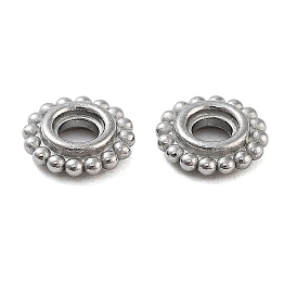 304 Stainless Steel Spacer Beads, Flat Round