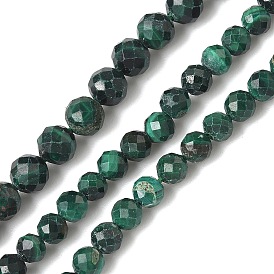 Природного малахита бисер нитей, круглые