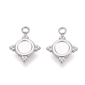 304 inoxydable supports cabochons Pendentif en acier, charmes de losange