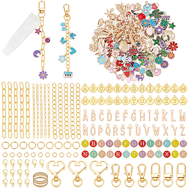 DIY Lip Gloss Keychain Findings Kits, include Brass Twisted Chain Extender, Iron Paperclip Chain Extender, Alloy Enamel Pendant Sets, Alloy Enamel Charms, Mixed Shapes