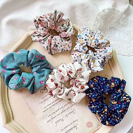 Vintage Floral Headband French Twist Bow Hair Tie for Girls and Women