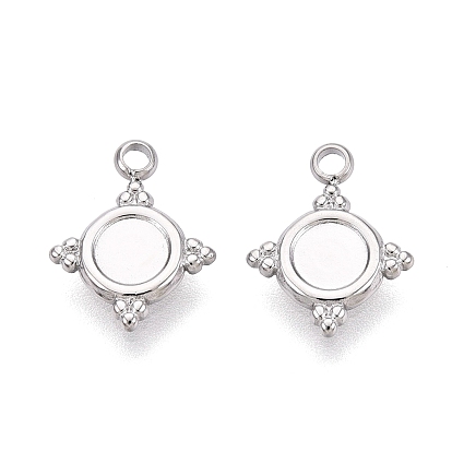 304 inoxydable supports cabochons Pendentif en acier, charmes de losange