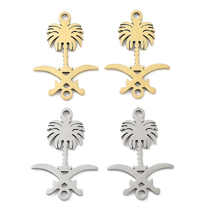 Ion Plating(IP) 201 Stainless Steel Connector Charms, Flower Links