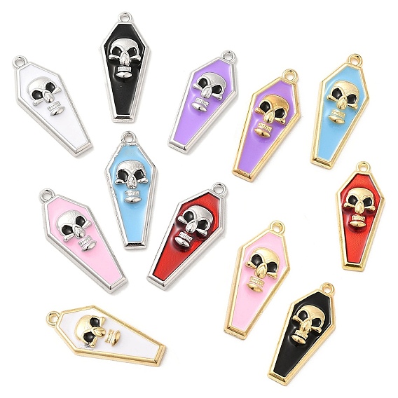 Подвески из эмали и сплава, гроб с подвеской в виде черепа, без свинца и без кадмия