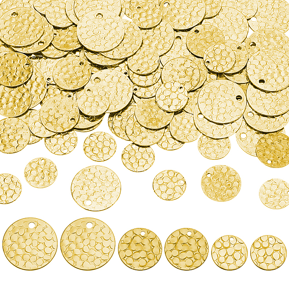 105 шт 3 стили латунные подвески, плоско-круглые