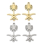 Ion Plating(IP) 201 Stainless Steel Connector Charms, Flower Links