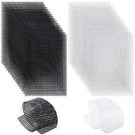 30шт. 2 цвета листы полиэтиленовой сетчатой ткани, для вышивания, изготовление акриловой пряжи, трикотажные и вязаные проекты, прямоугольные