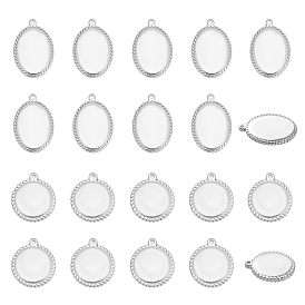 Unicraftale 20Pcs 2 Style 304 Stainless Steel Pendants, Mixed Shapes, Stamping Blank Tag